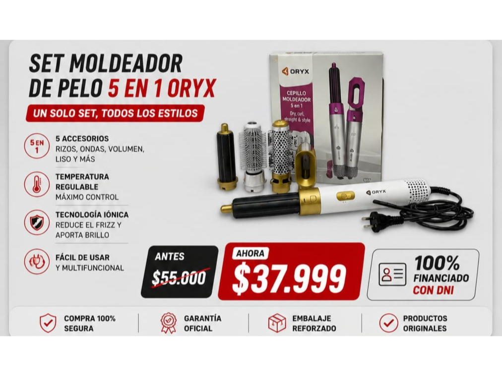 SET MODELADOR DE PELO 5 EN1 ORYX