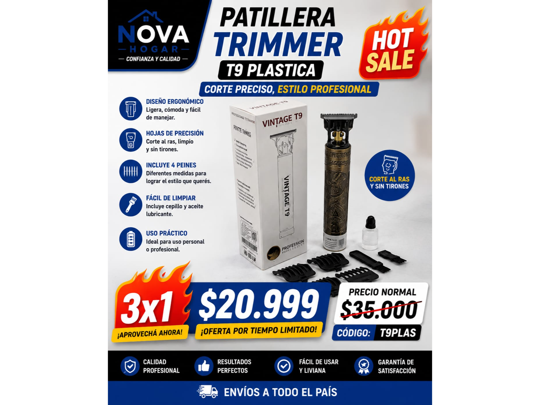 3x1 PATILLERA TRIMMER T9 PLASTICA