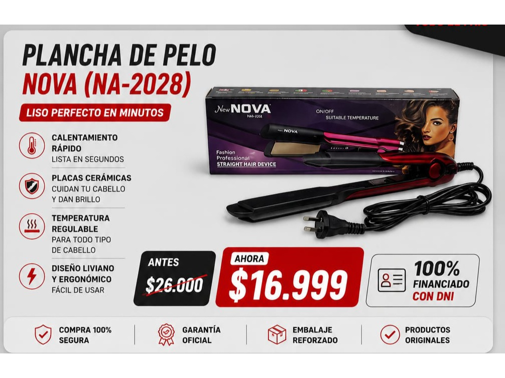 PLANCHA DE PELO NOVA NA-2028
