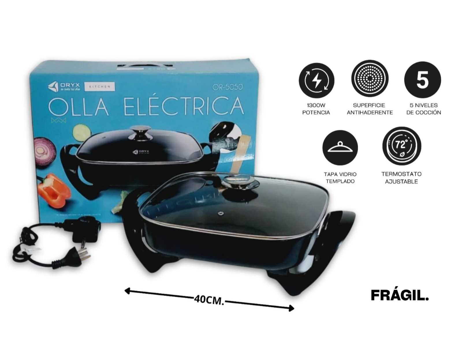 OLLA ELECTRICA CUADRADA ORYX