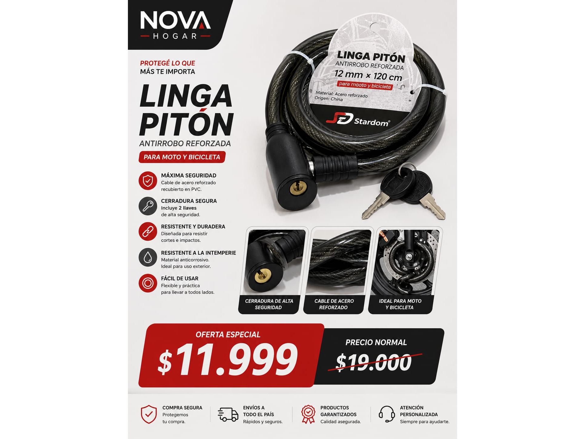 LINGA PITON ANTIROBO REFORZADA