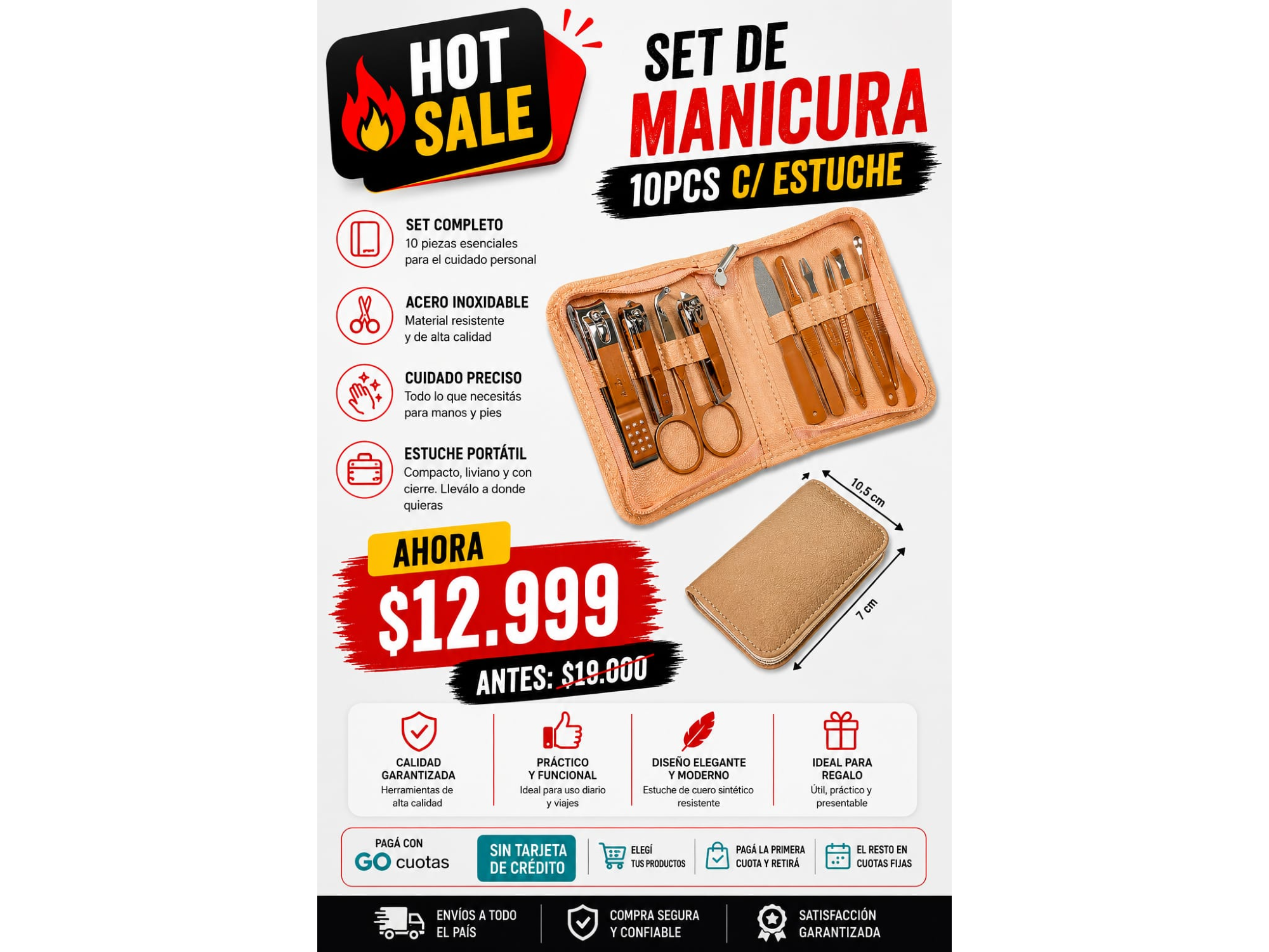 SET DE MANICURA 10PCS C/ESTUCHE