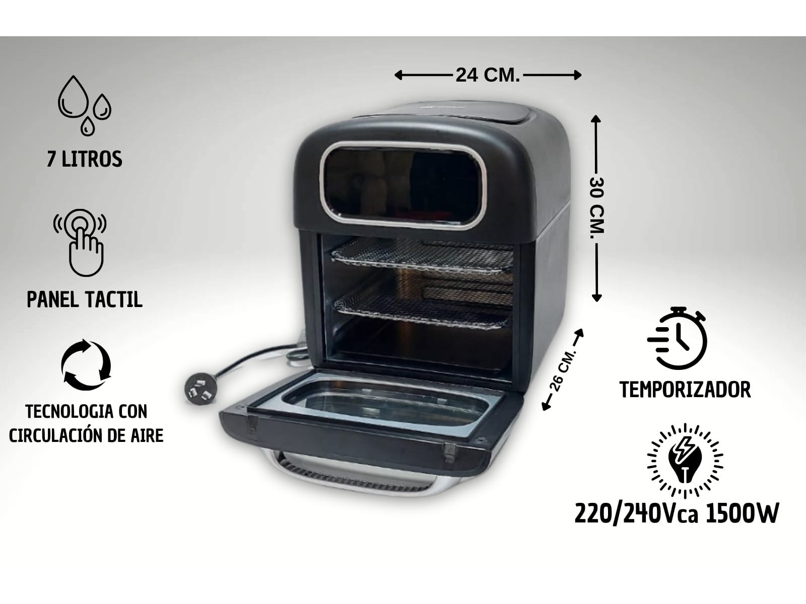 FREIDORA C/GRILL SIN ACEITE 7L ORYX
