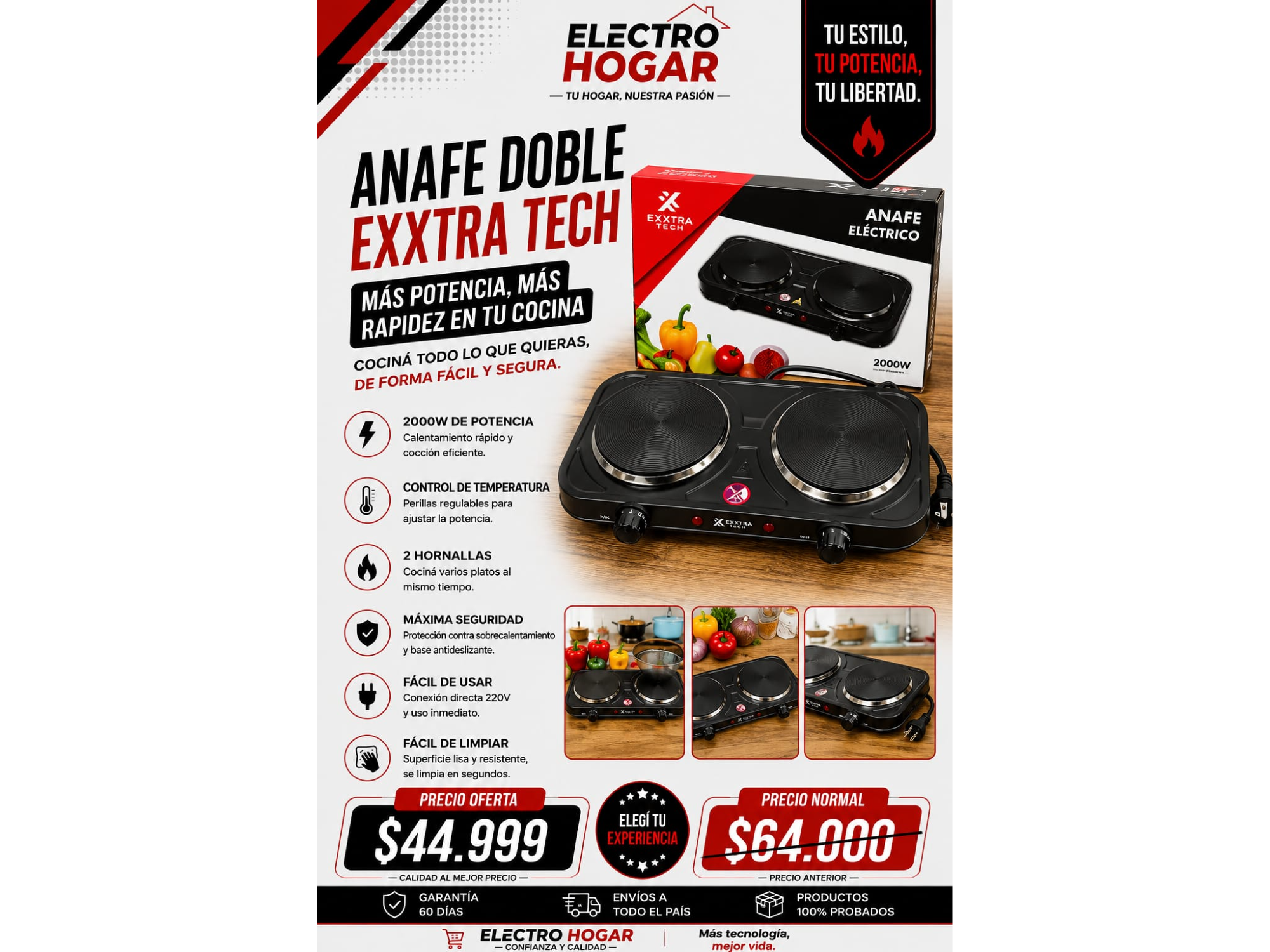 ANAFE DOBLE  EXXTRA TECH
