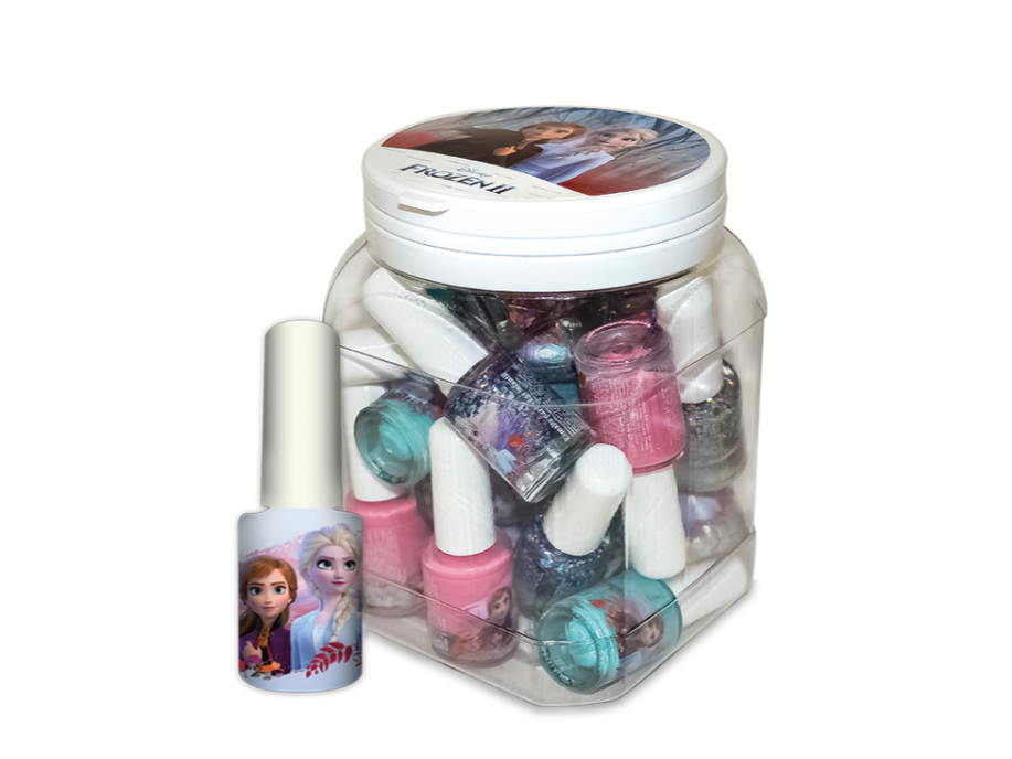 43391 Esmaltes Frozen II surtidos en caramelera x 24 unidades