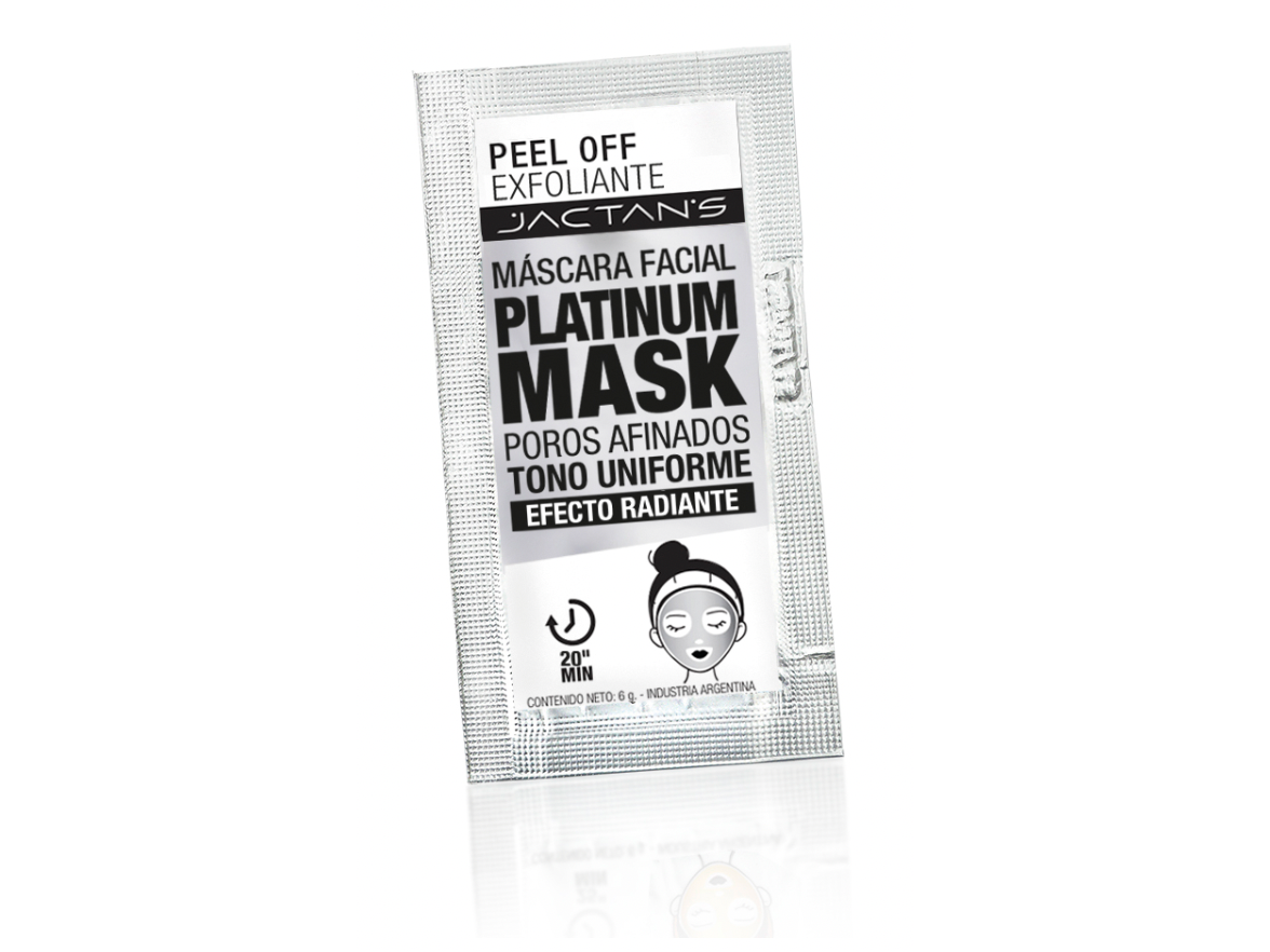 682 - PLATINUM MASK - MASCARA FACIAL POROS AFINADOS - EFECTO RADIANTE (Caramelera x 24 un)