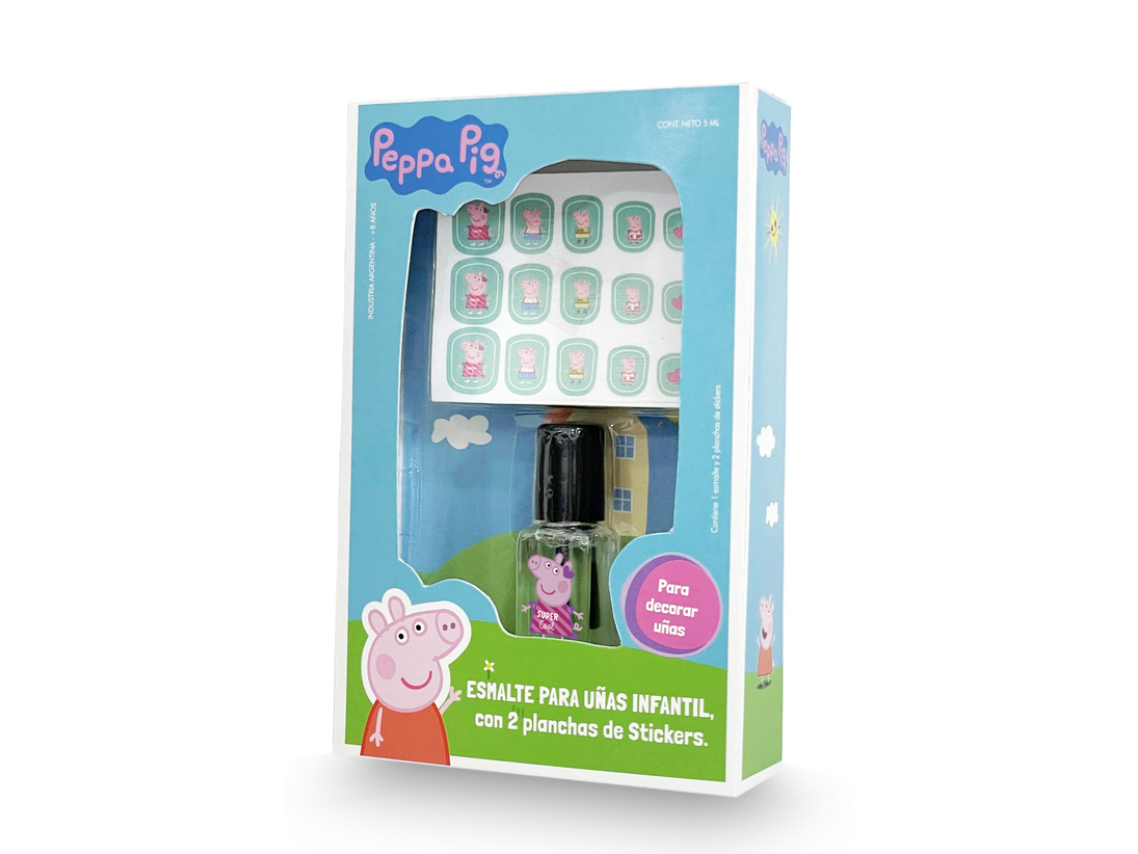 46453 - Esmalte + 2 planchas de Stickers Peppa Pig