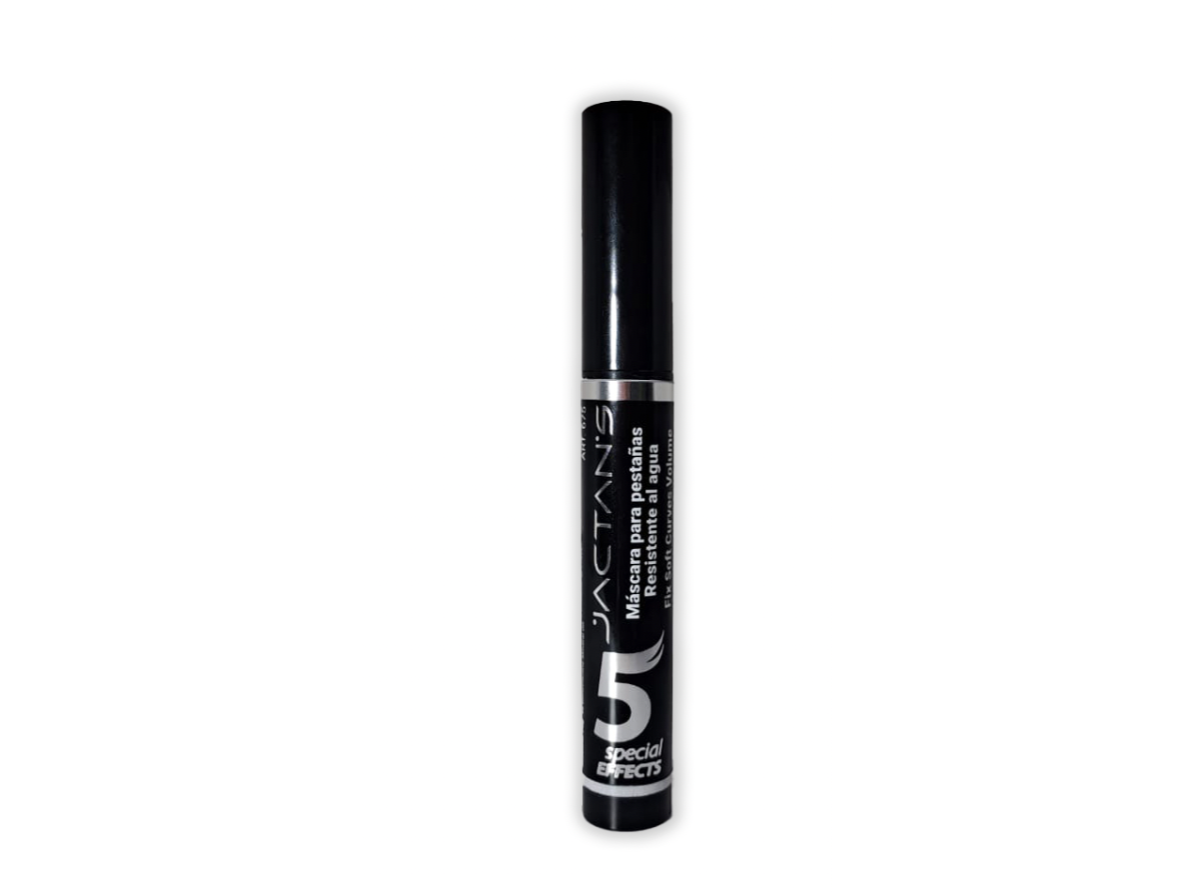 675 - MASCARA DE PESTAÑAS 5 EFECTOS con cepillo siliconado curvo - resistente al agua