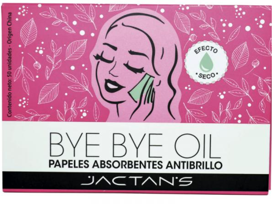 744 - BYE BYE OIL - PAPELES ABSORBENTES ANTIBRILLO- 50 unidades- ( Caja Exhibidora x 24)
