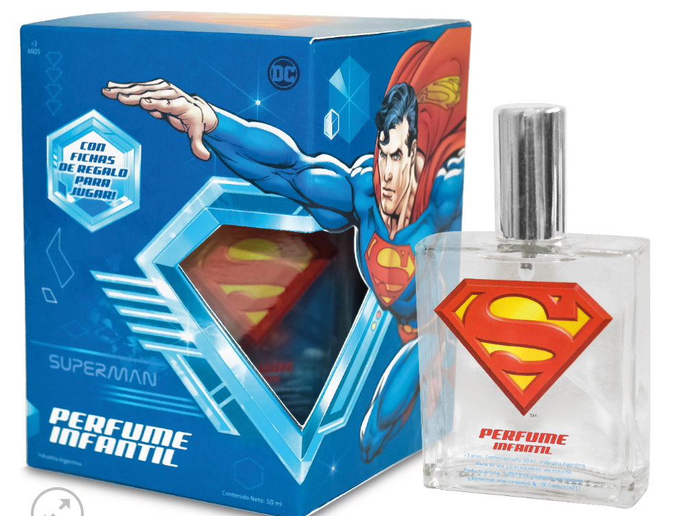 45821 - Perfume rombo grande Superman x 50 ml con juego de tazós!