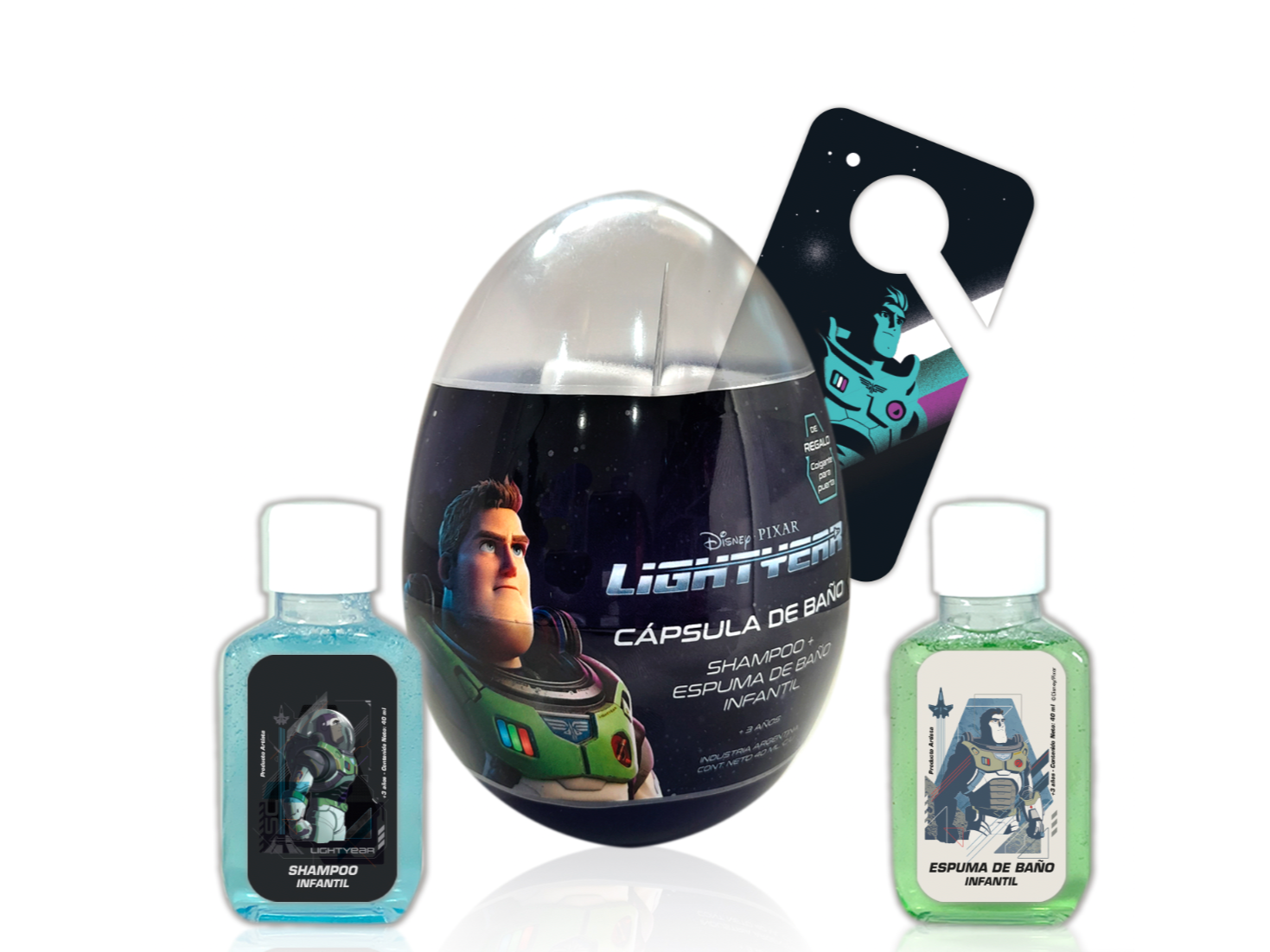 46514 - Capsula de Baño Lightyear ( Shampoo + esmpuma de baño) con cuelga puerta de regalo