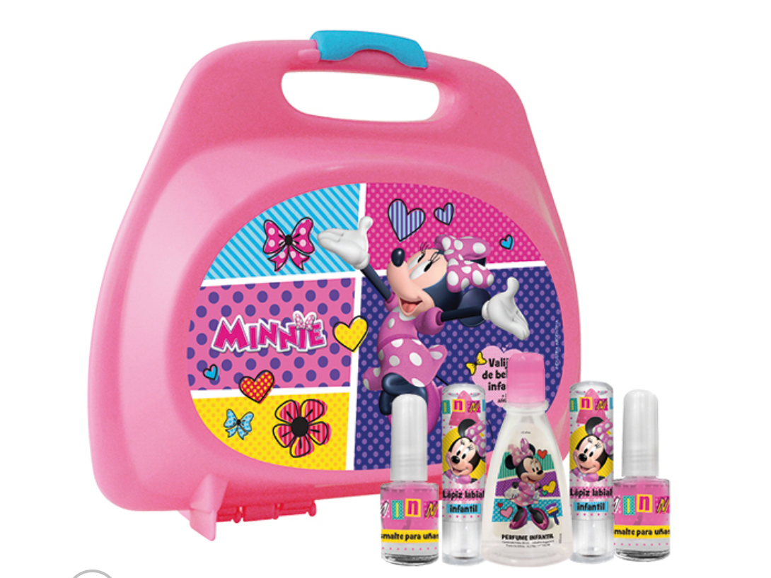 40338 Valijita de Belleza Minnie Ayudaalegre (perfume+2 esmaltes+2labiales+stickers)