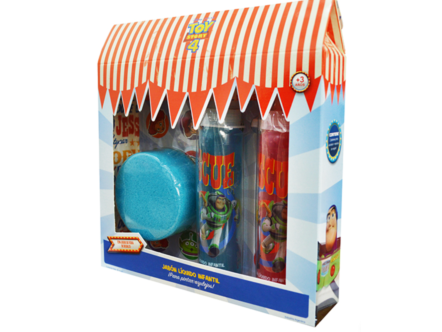 41847 - Set pinta azulejos en estuche x 80 ml. con esponja y fichas para jugar. Toy Story 4