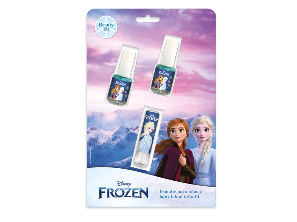 95453 Set 2 esmaltes + 1 lapiz labial en blister Frozen II