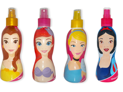 44770 Perfume Princesas Muñeca 3D x 200 ml en caja Exhibidora x 12 un surtidos( ARIEL-BELLA-CENICIENTA-BLANCANIEVES)
