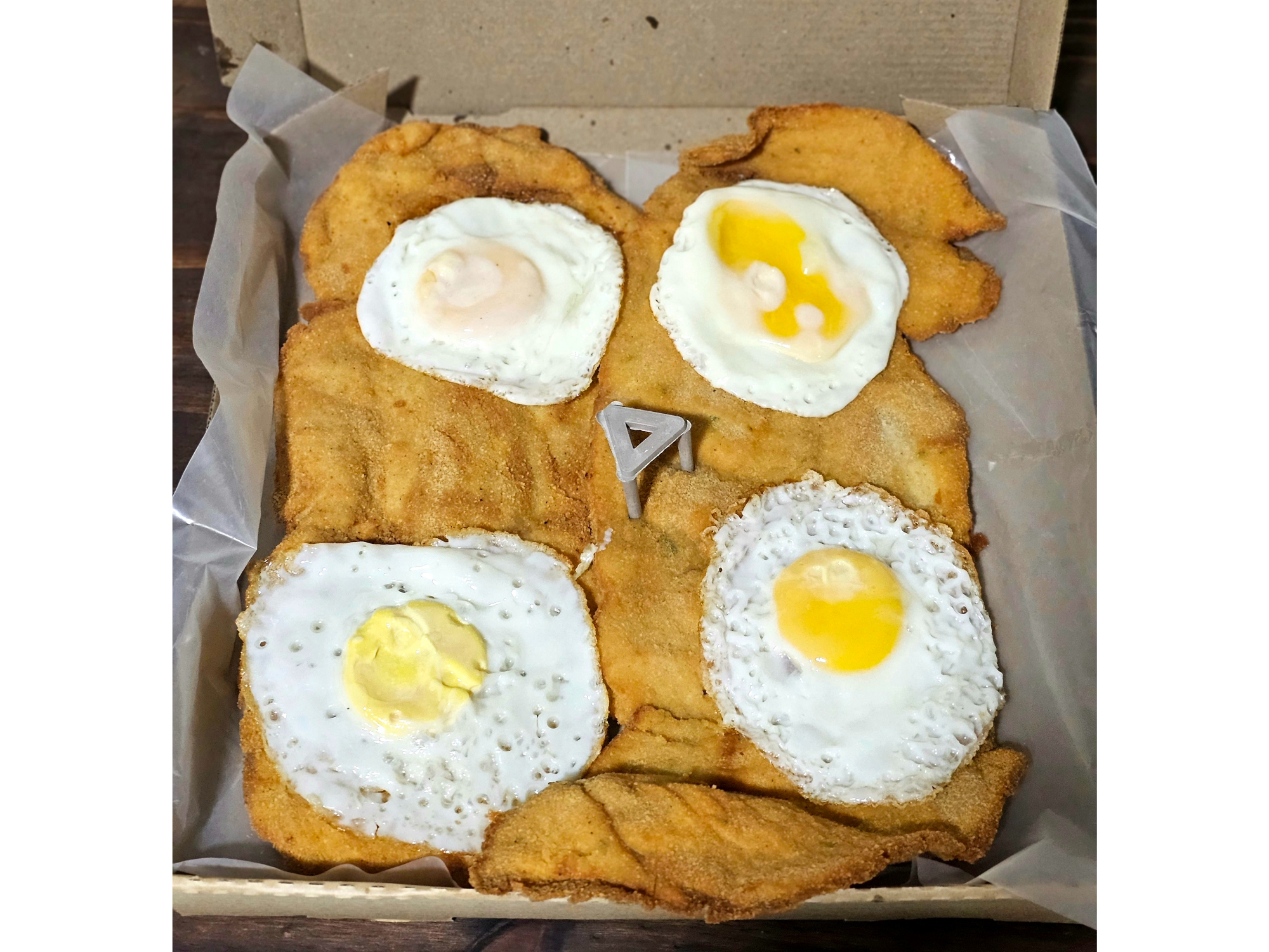 Milanesa a caballo XL (INCLUYEN GUARNICION)
