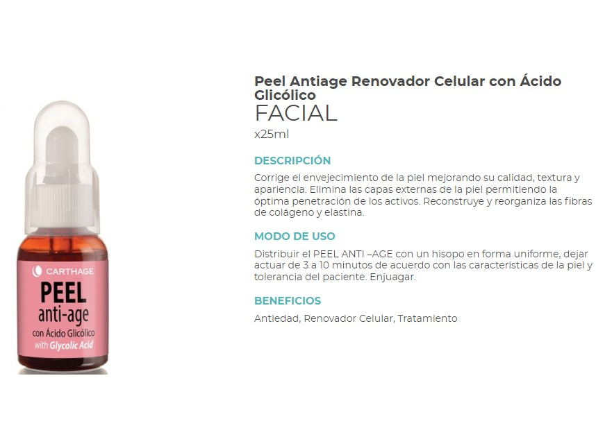 Peel Antiage Renovador Celular con Ácido Glicólico 25ml
