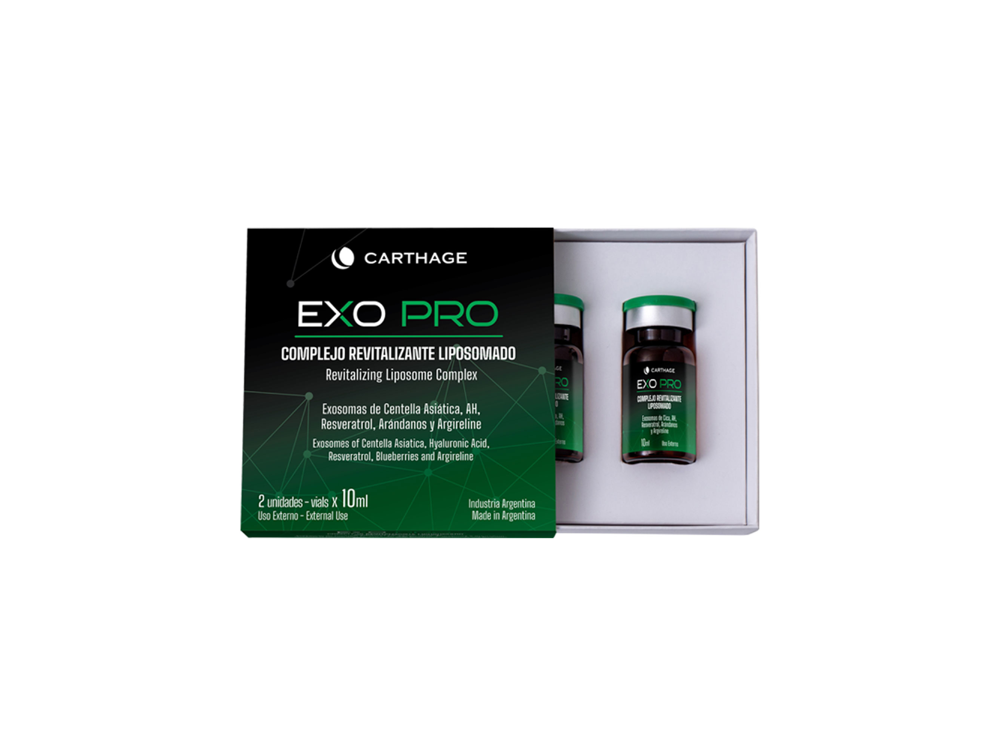 Complejo Revitalizante Liposomado con Exosomas de Centella Asiática FACIAL 2 unidades x 10 ml