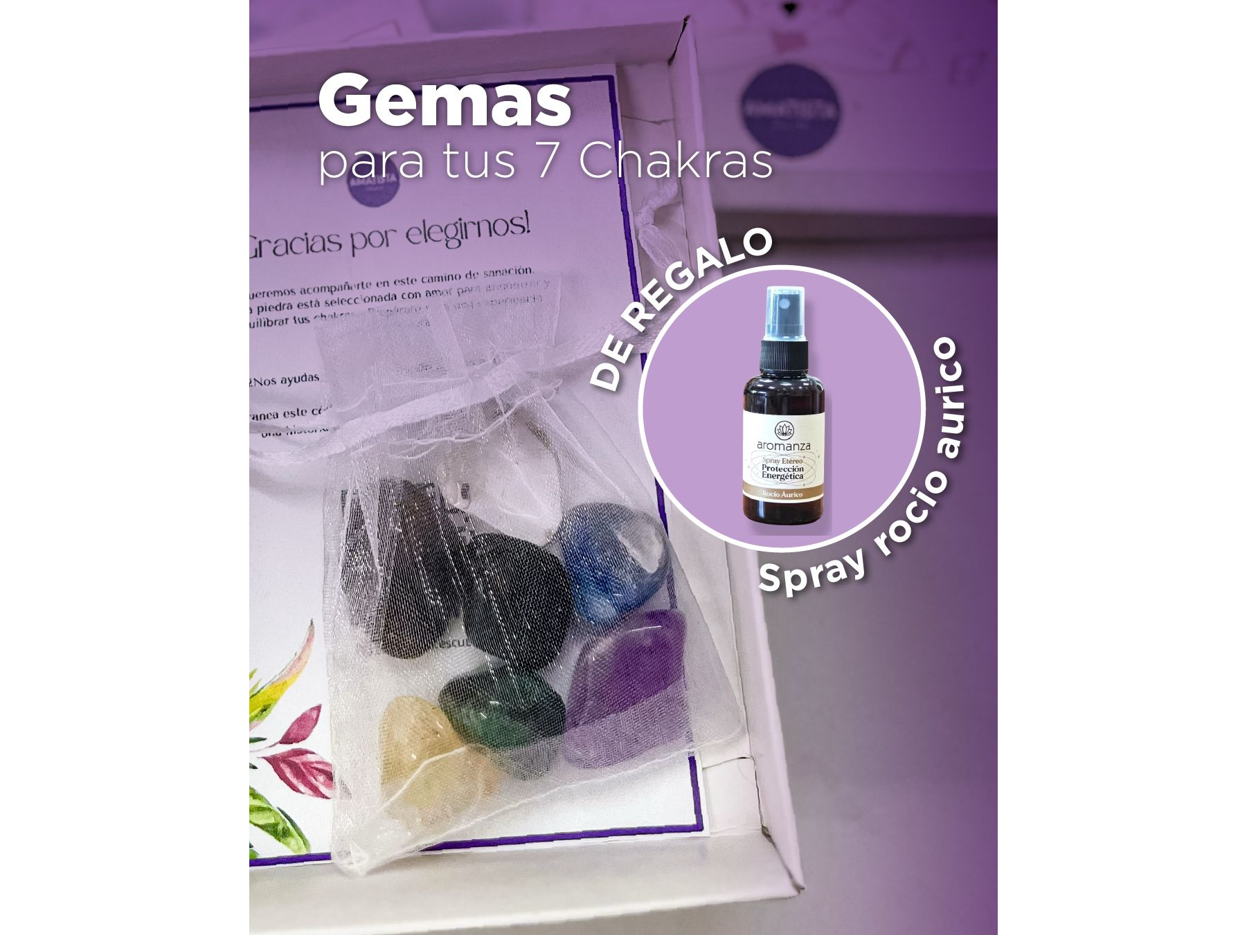 KIT SIETE CHAKRAS +  Rocio aurico de REGALO