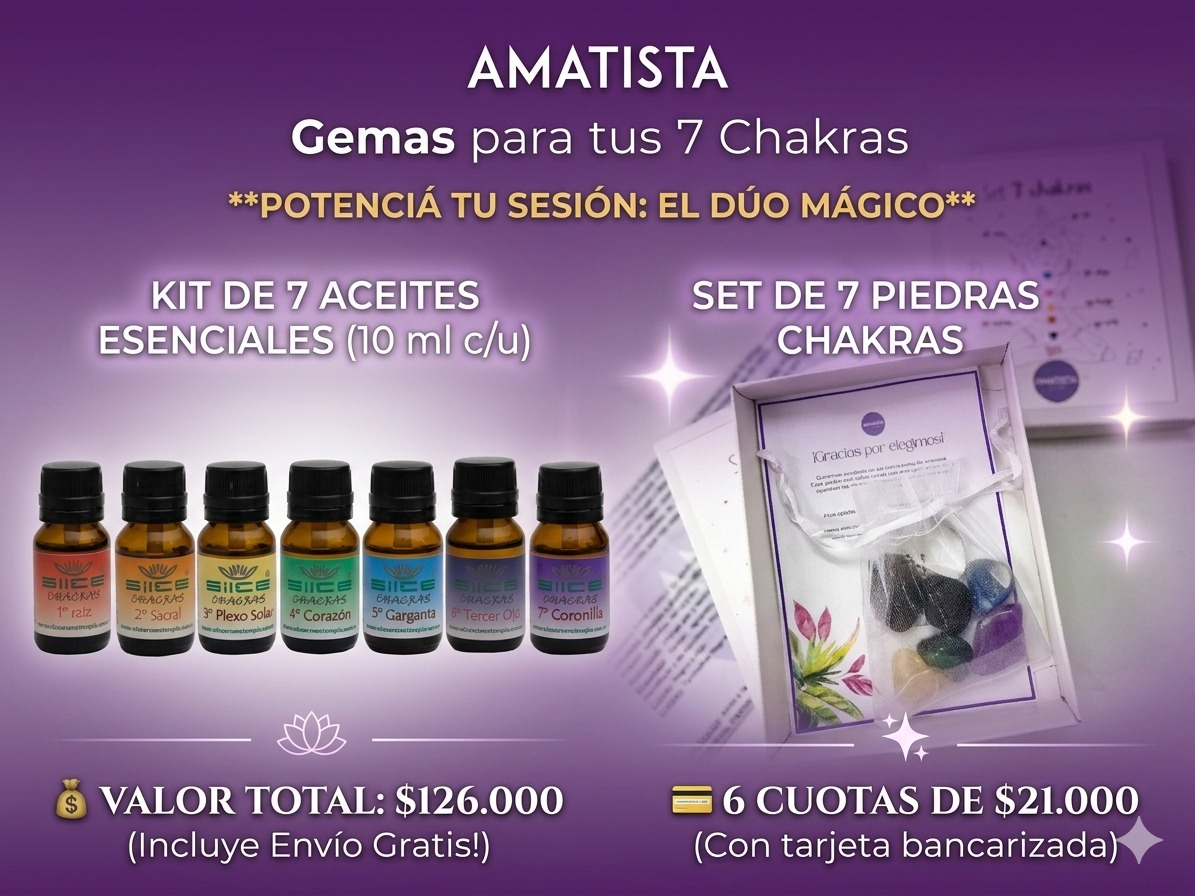 🚀 COMBO BIENESTAR: KIT AROMATERAPIA + 7 PIEDRAS 💎