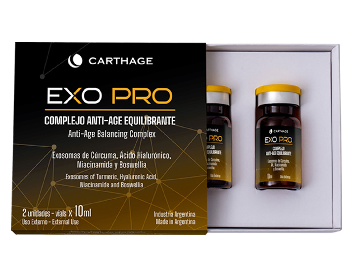 Complejo Anti-Age Equilibrante con Exosomas de Cúrcuma FACIAL 2 unidades x 10 ml