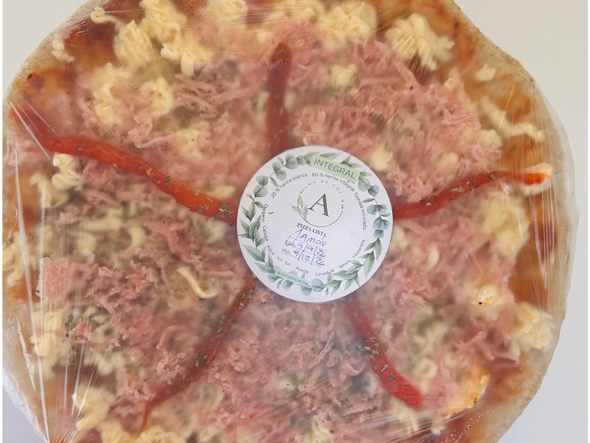 Pizza harina integral jamón