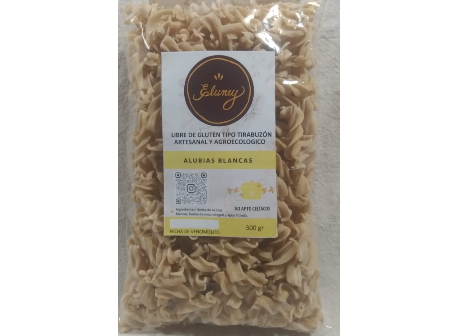 Tirabuzón de harina de alubias blancas