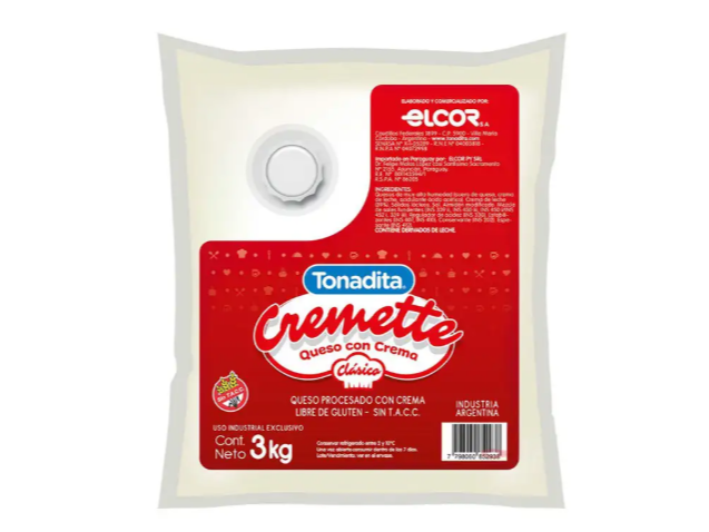 Queso Crema Cremette 3KG - Tonadita (solo por encargo)