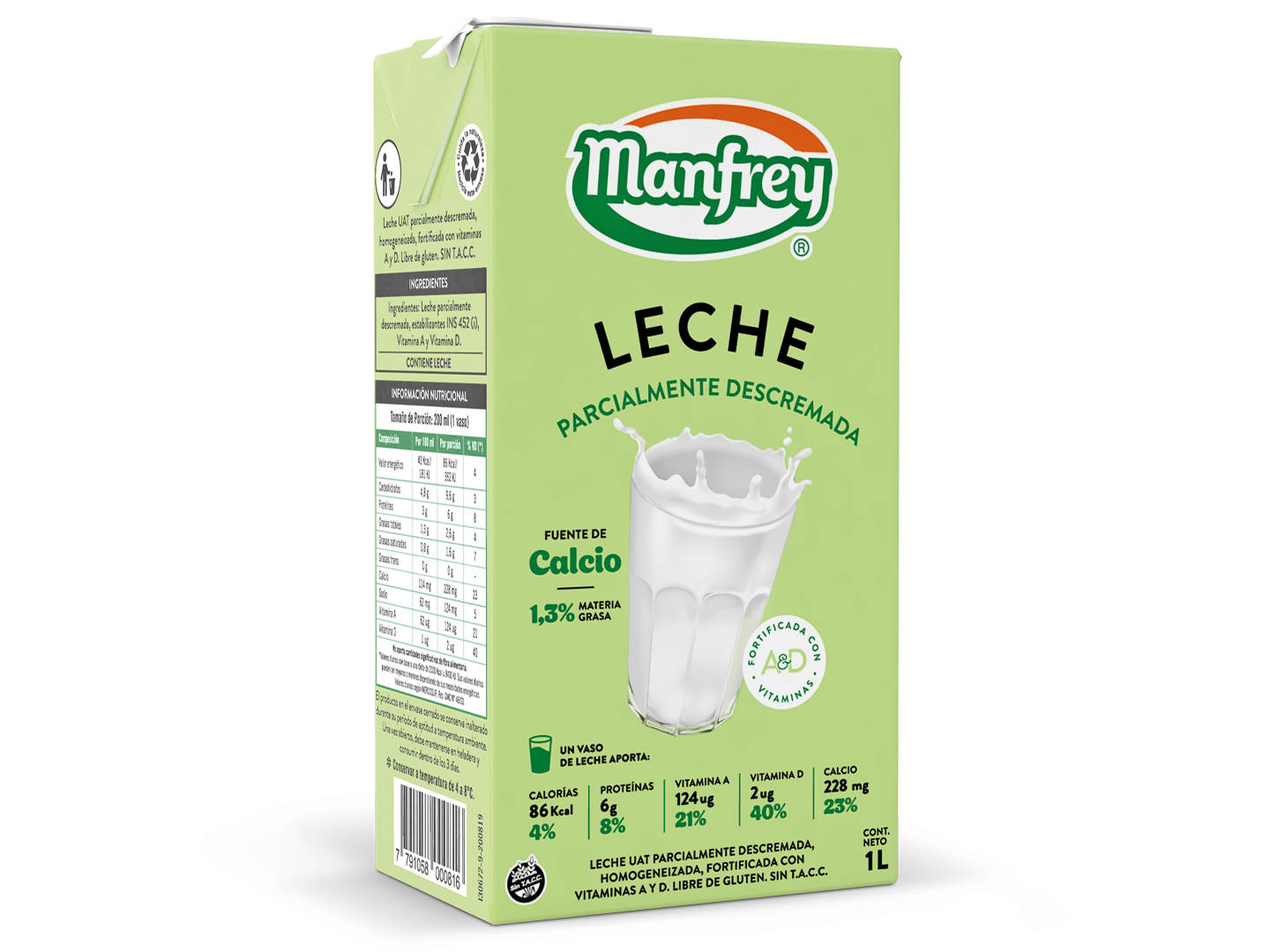 Leche Larga Vida Descremada - Manfrey
