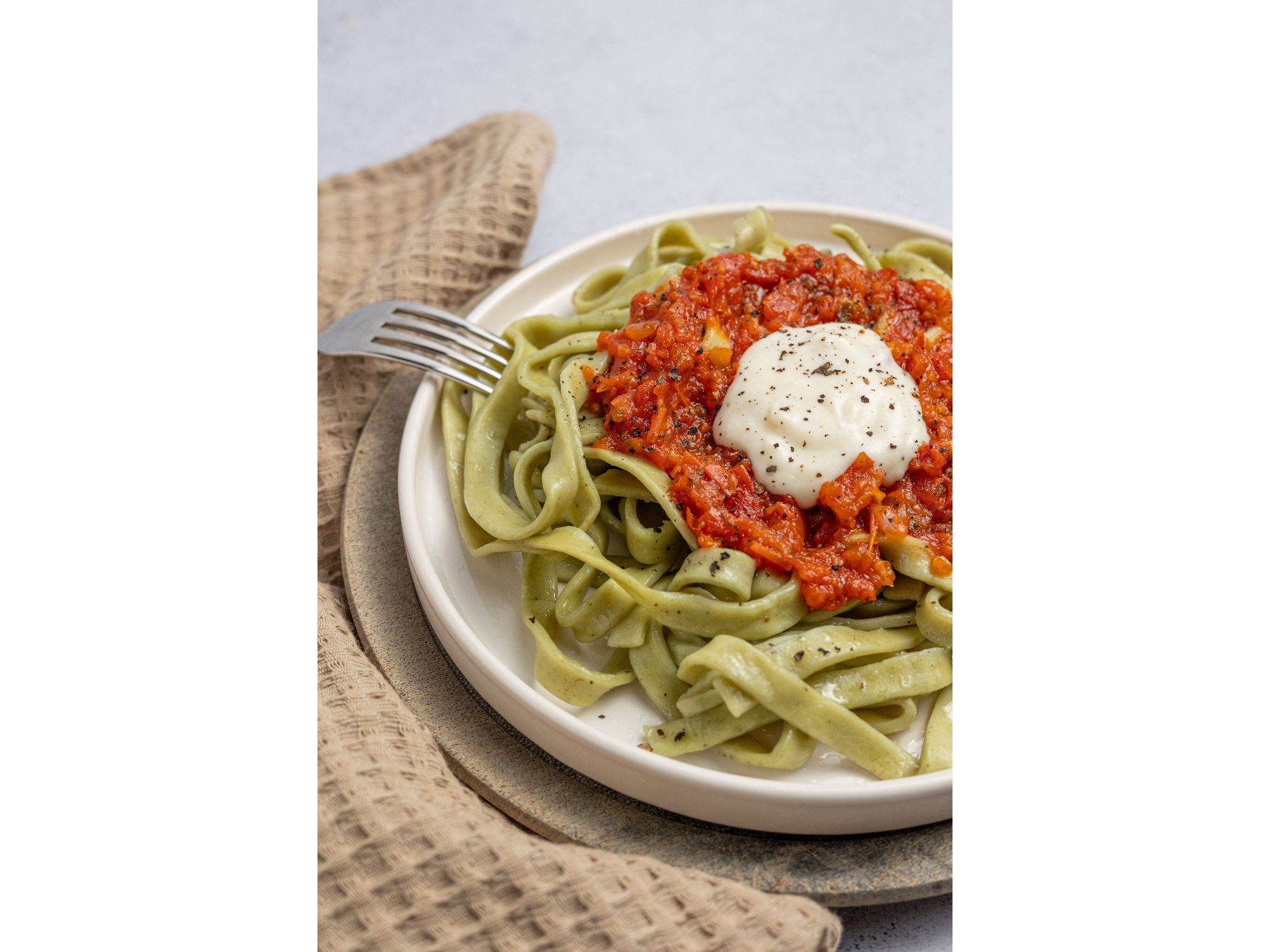 Tallarines de espinaca