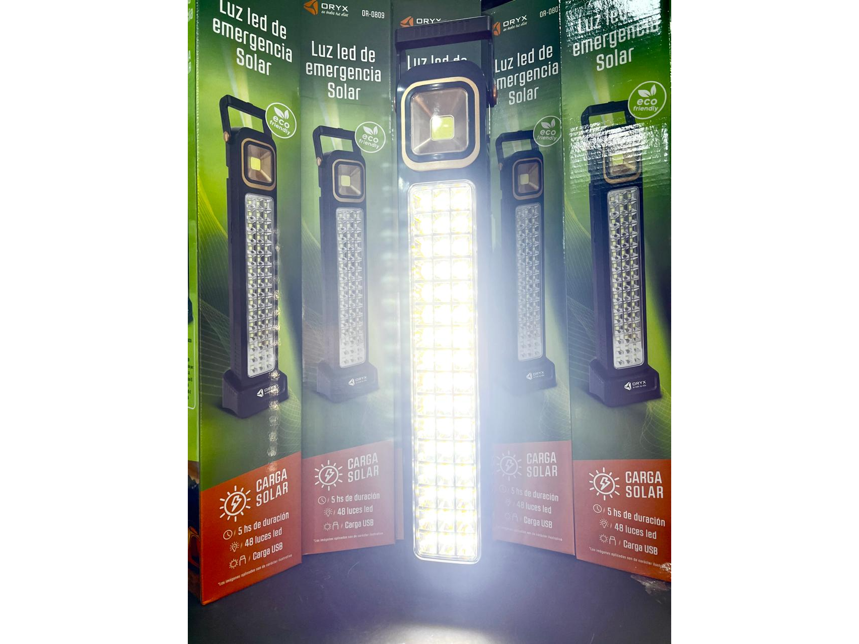 Luz de emergencia carga solar y USB