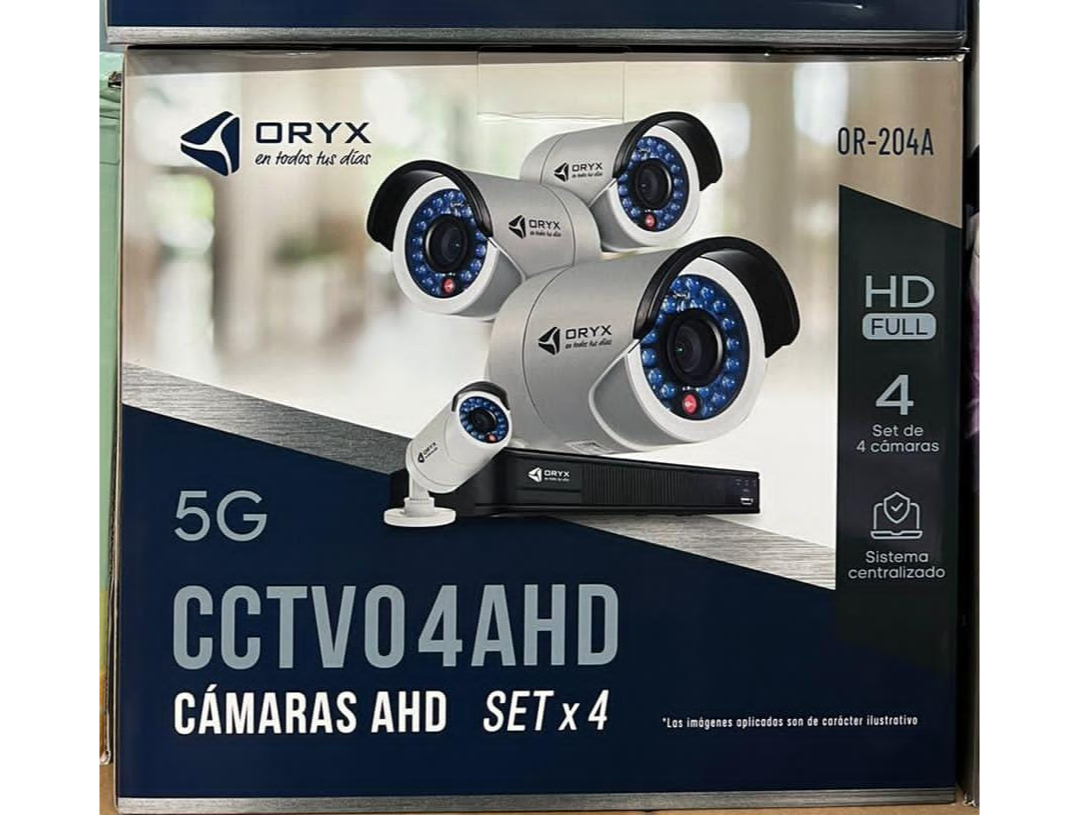 SET DE 4 CÁMARAS ORYX AHD OR-204A