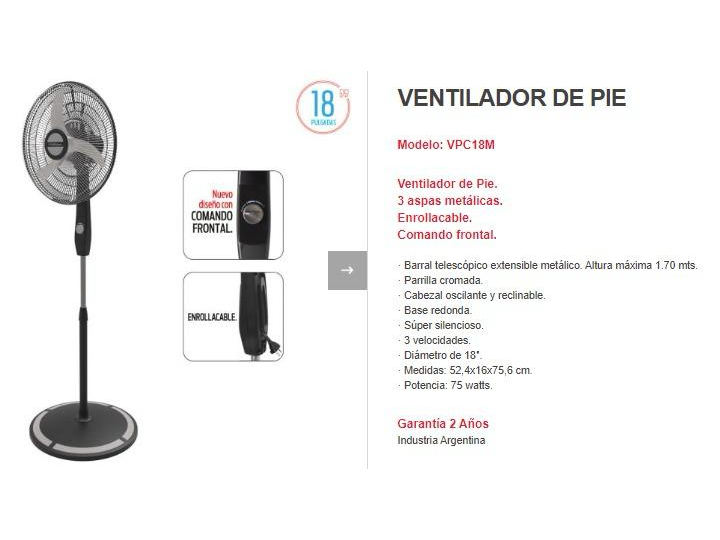 Ventilador Liliana 18 pulgadas