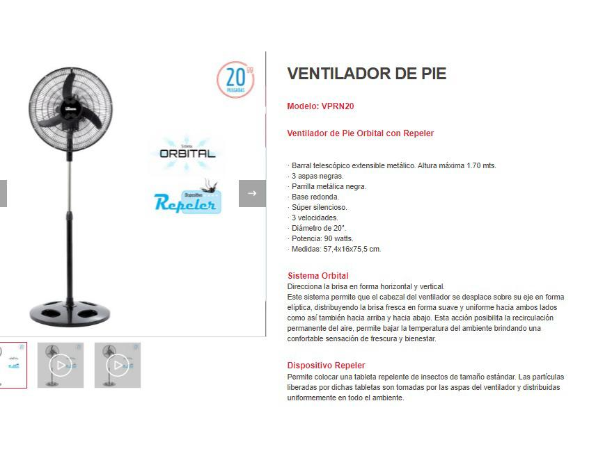 Ventilador Liliana 20 Pulgadas