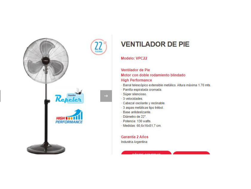 Ventilador Liliana 22 Pulgadas