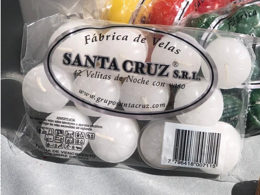 Vela de noche blanca SANTA CRUZ x 12