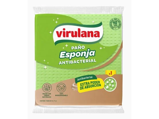 Paño esponja antibacterial VIRULANA