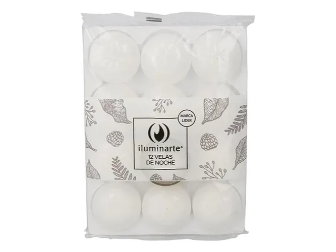 Vela de noche blancas ILUMINARTE x 12