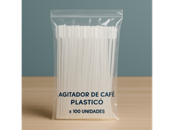 AGITADOR DE CAFE PLASTICO X 100 UNIDADES