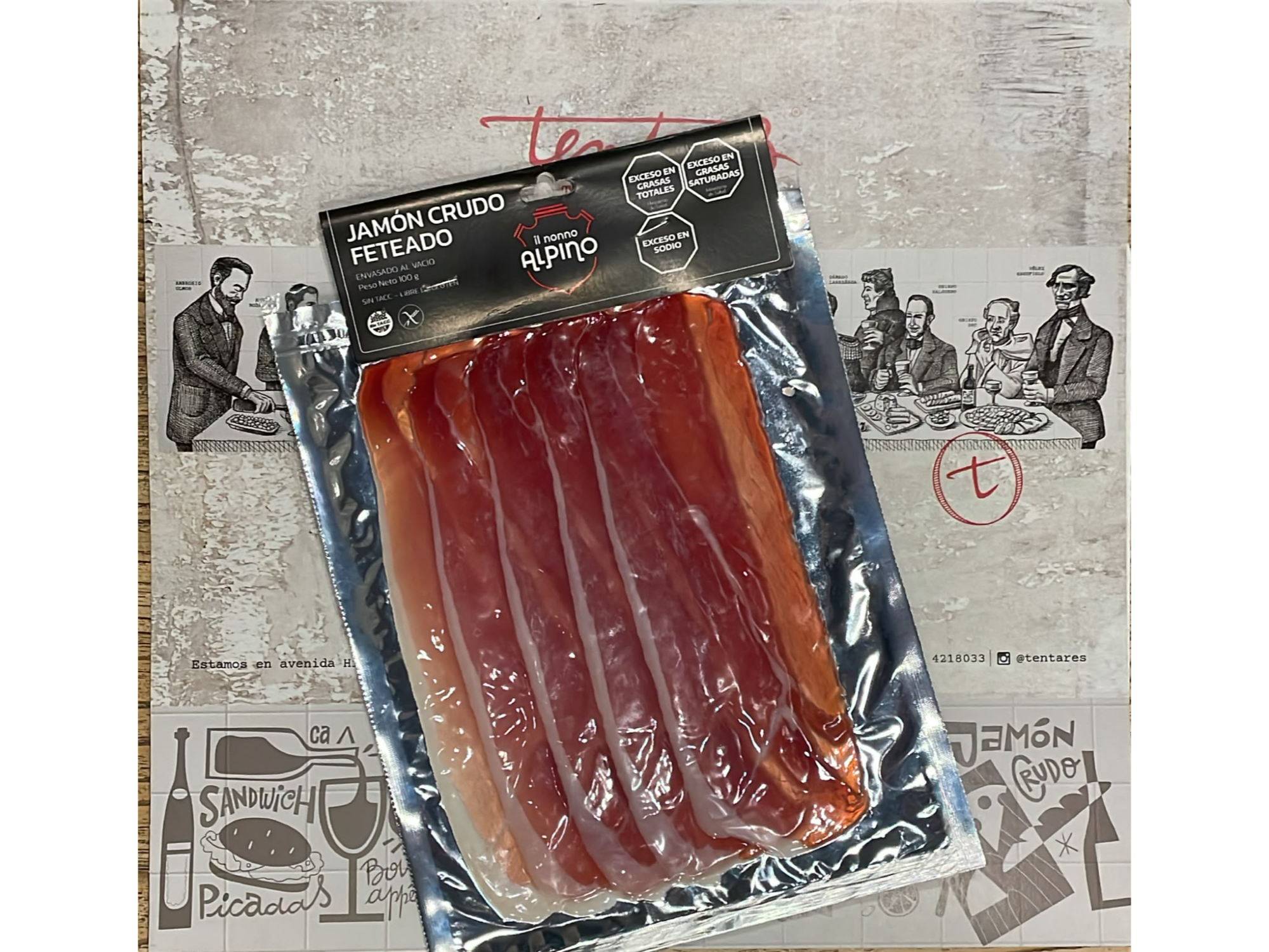 Jamon crudo feteado il nono alpino