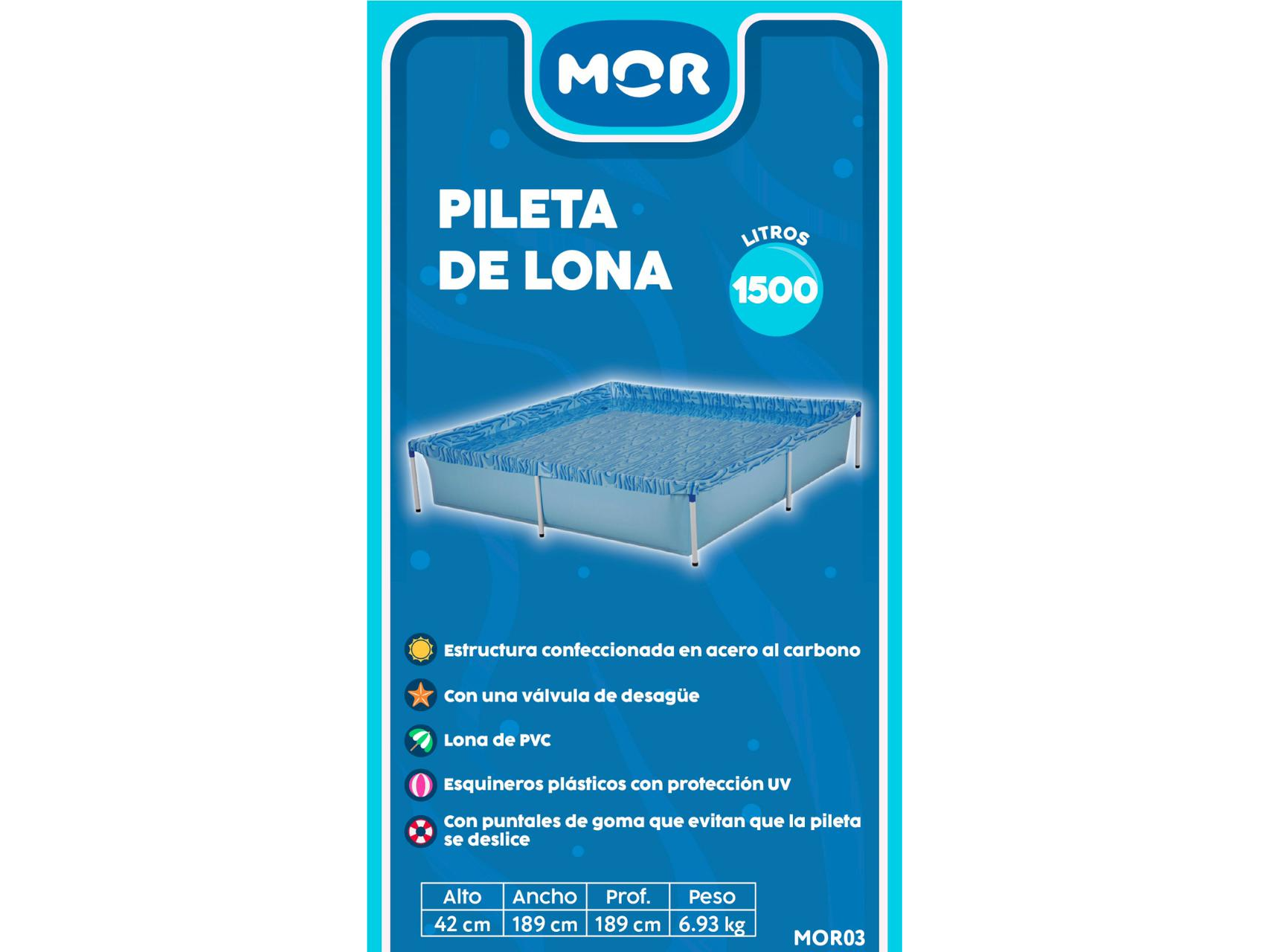 Pileta "MOR" 1500 Lts  Rectangular