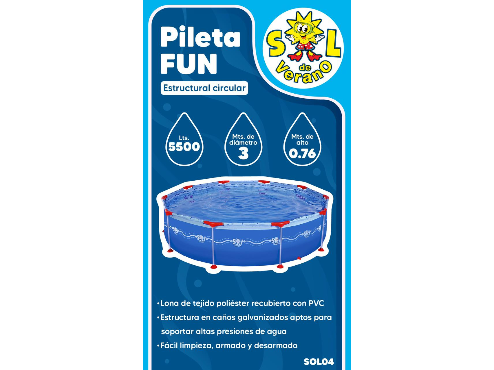 Pileta  "Sol de Verano" 5500 Lts  Circular