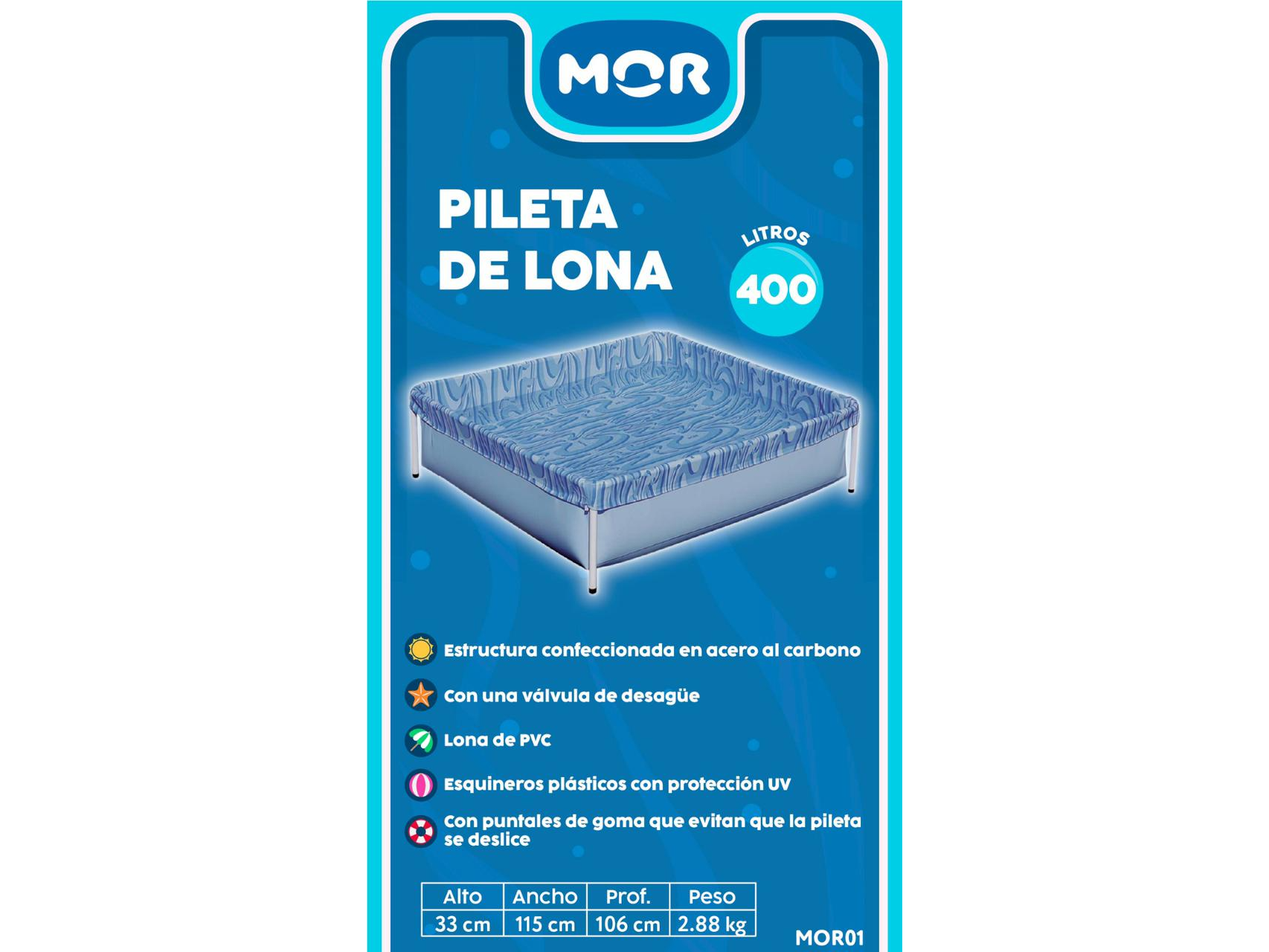 Pileta "MOR " 400 Lts Rectangular