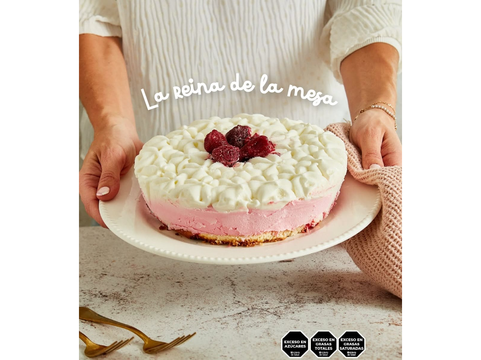 TORTA HELADA AMERICANA Y FRUTILLA