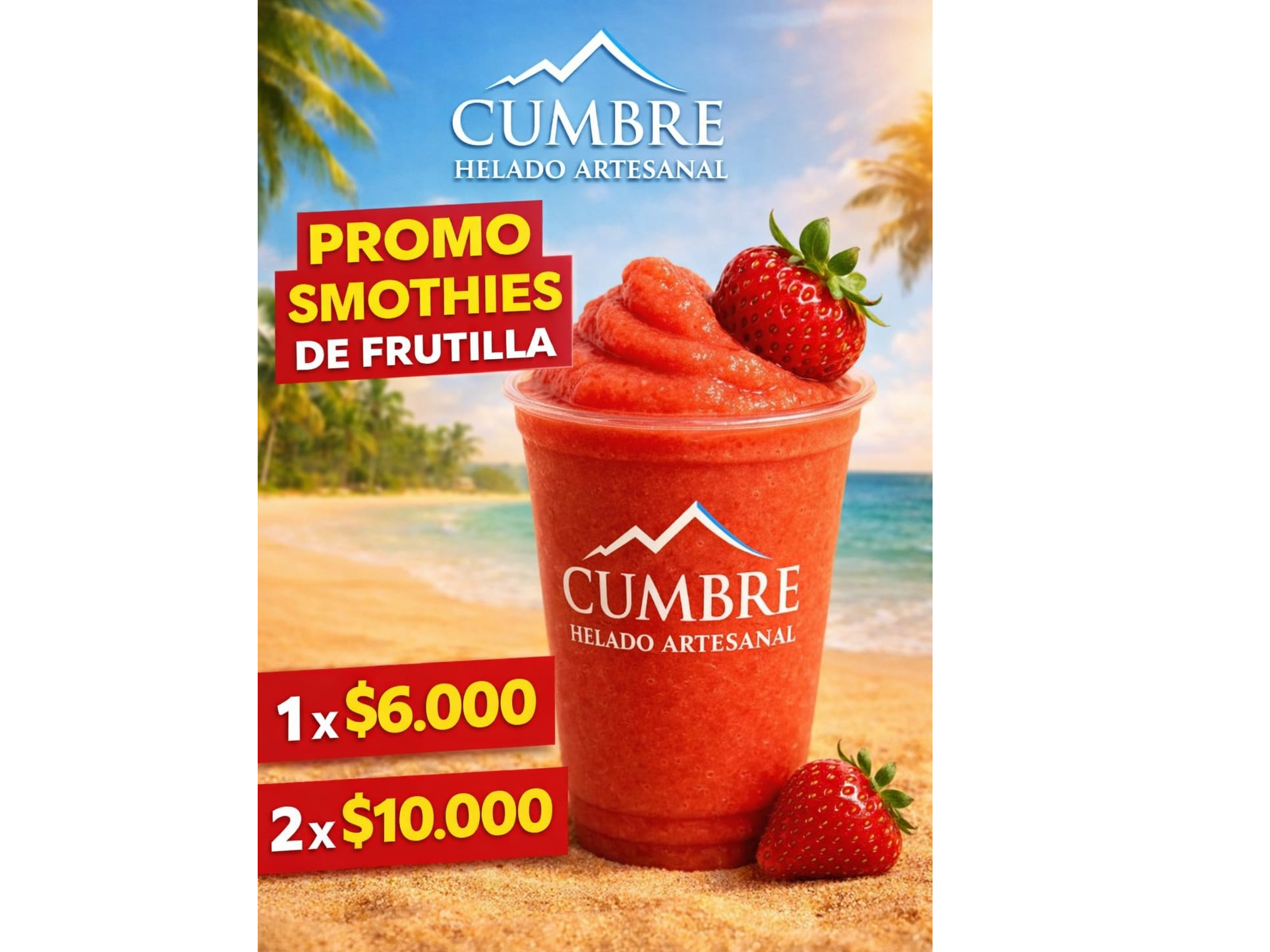 PROMO 2 UND SMOOTHIES DE FRUTILLA
