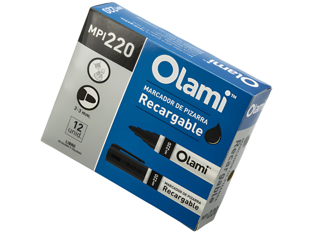 MARCADOR PARA PIZARRA RECARGABLE "OLAMI" x UNIDAD