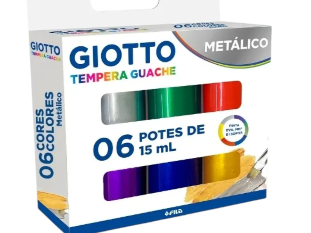 TÉMPERAS "GIOTTO" METÁLICA SET x 6 POTES DE 15ML