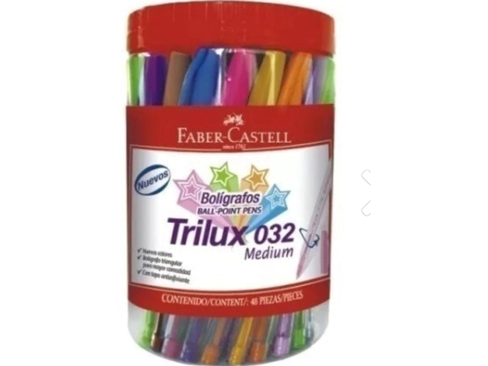 BOLÍGRAFOS DE COLORES "FABER CASTELL" TRILUX x UNIDAD