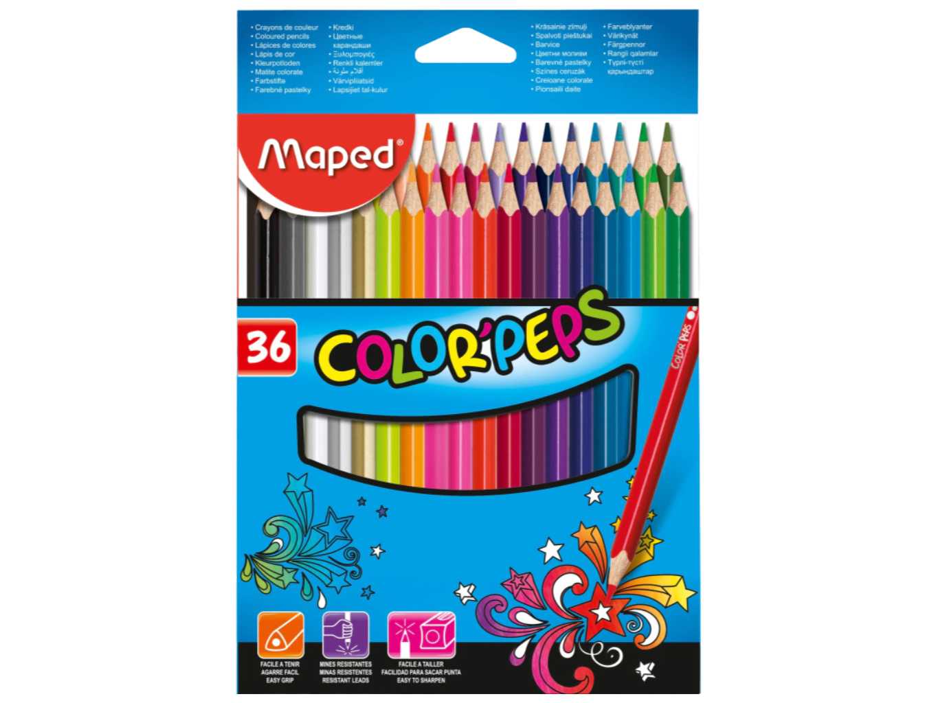 LÁPICES DE COLORES "MAPED" LARGOS x 36 UNIDADES