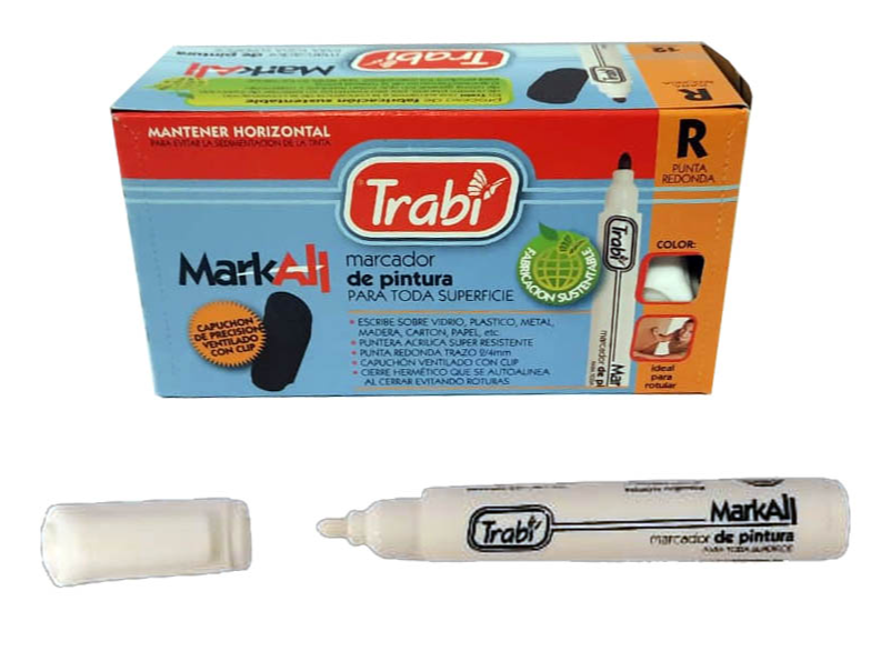 MARCADOR "TRABI MARK ALL" 2MM BLANCO